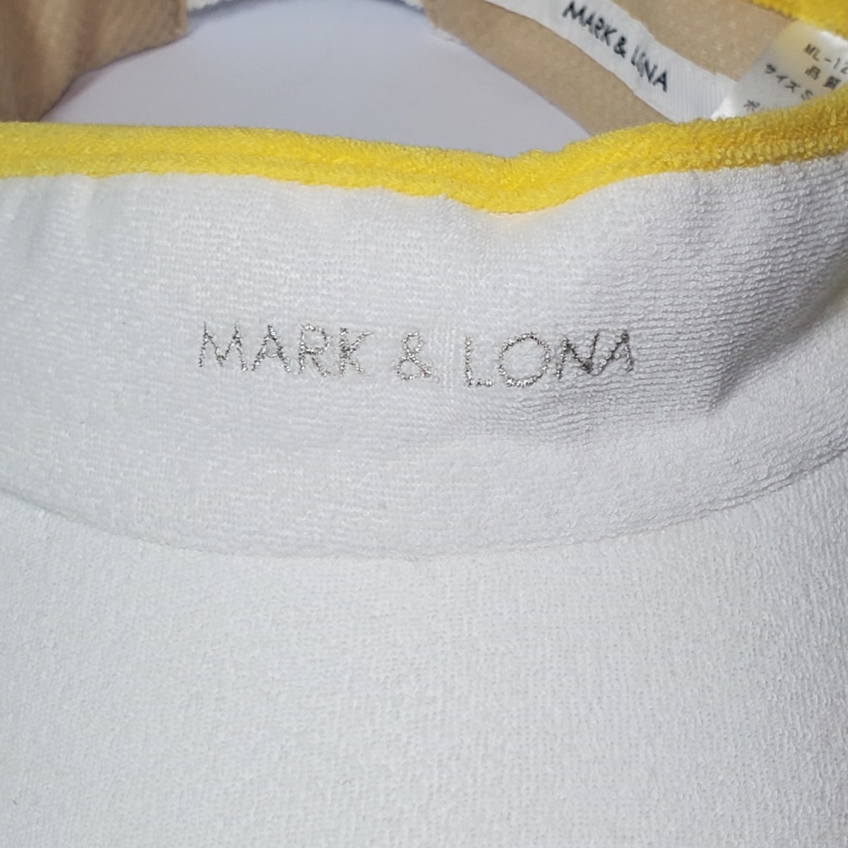 MARK＆LONA マークアンドロナ ホワイト×イエロー レディース サンバイザー サイズS (54～58cm）美品