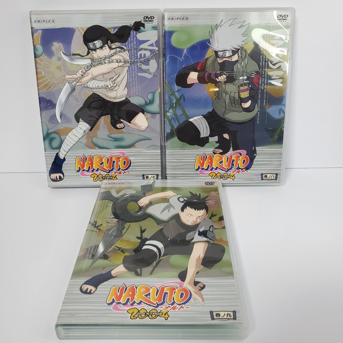 送料無料【DVD アニメ】NARUTO -ナルト- 2004 2nd STAGE 巻ノ七+巻ノ八+巻ノ九 セット　ユーズド品