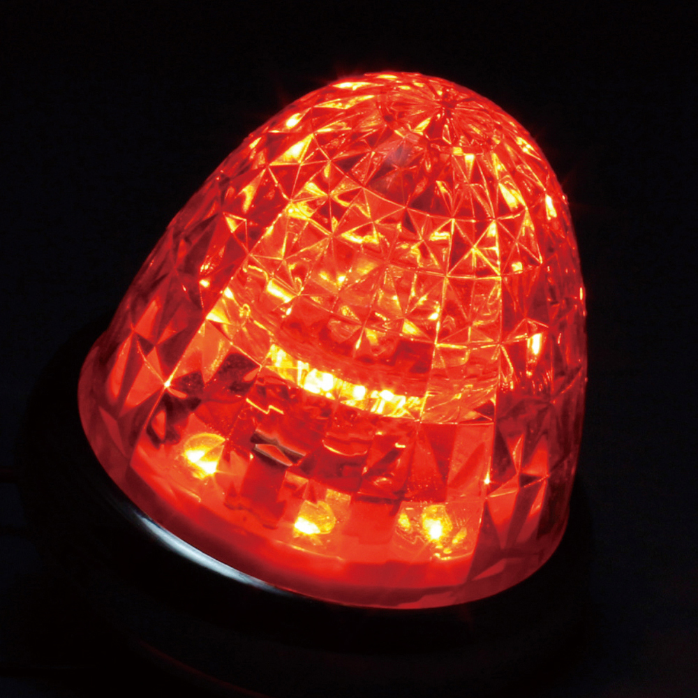 CE-162 12個 アンバー 橙 ヤック 超流星マーカー レトロ デコトラ アート LEDマーカーランプ 樹脂レンズ 12V24V共用の画像6