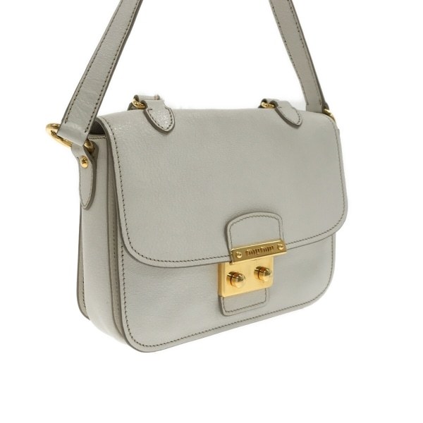ミュウミュウ miumiu ショルダーバッグ RN0717 マドラス レザー 白