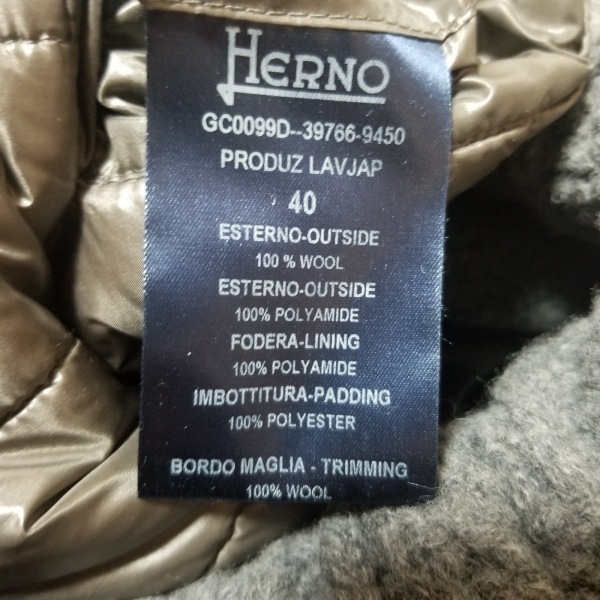 ヘルノ HERNO ダウンコート サイズ40 M - グレー レディース 半袖