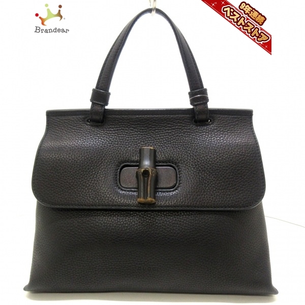 グッチ GUCCI ハンドバッグ 370831 バンブーデイリー レザー 黒 バッグ