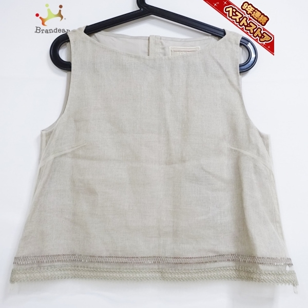 フォクシー FOXEY ノースリーブカットソー サイズ42 L - ベージュ