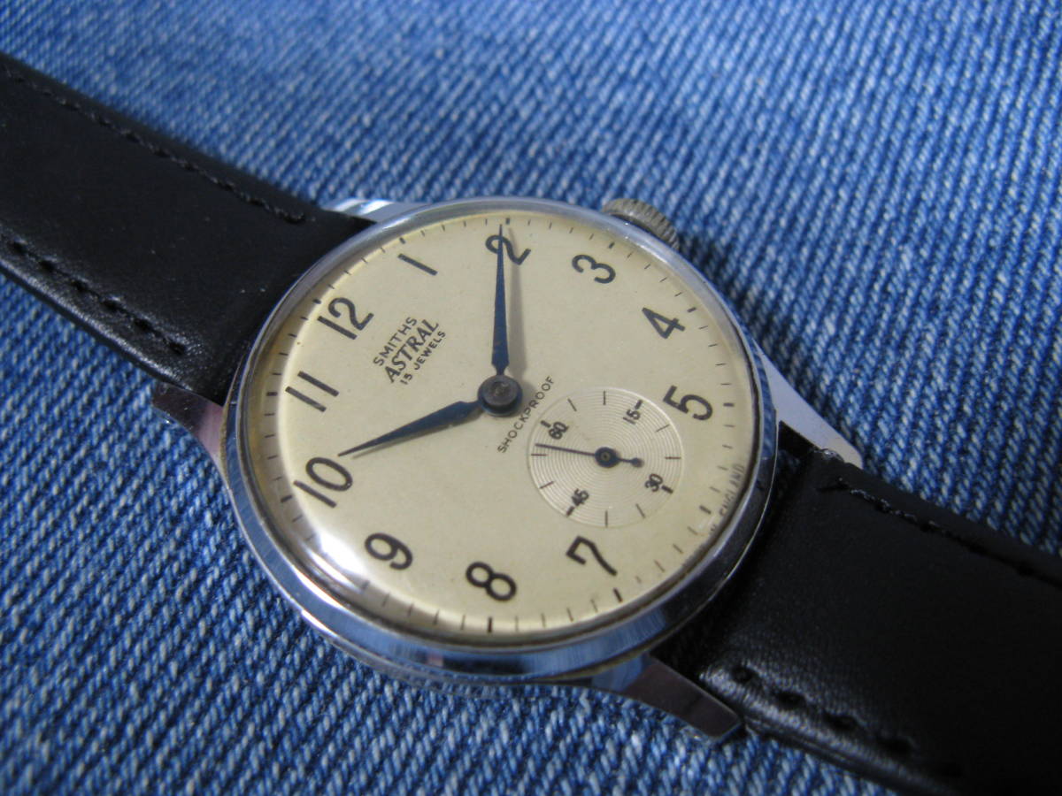 1960年代　SMITHS　スミス　ブリティッシュウォッチ　IN　32mm　稼働品　MADE　ENGLAND　英国アンティーク手巻腕時計　注油済み