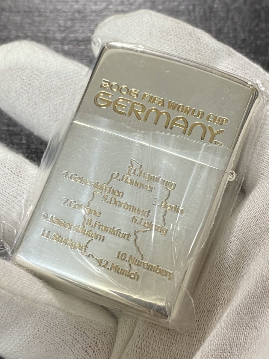 zippo ワールドカップ 立体メタル 限定品 3面加工 希少モデル 2005年製 FIFA WORLD CUP GERMANY シリアルナンバー NO.1725 ベロアケース