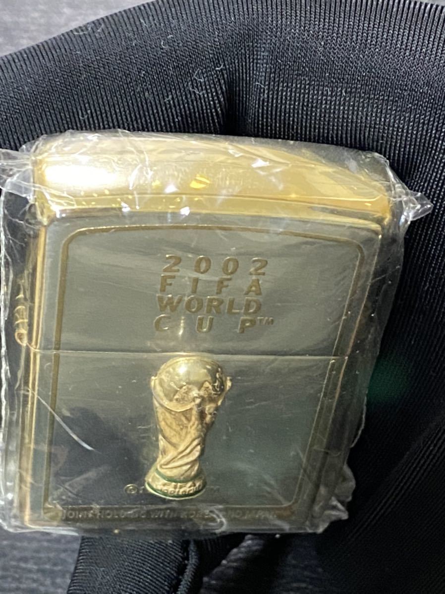 zippo ワールドカップ 立体メタル 限定品 4面ゴールド ヴィンテージ 2001年製 FIFA WORLD CUP KOREA JAPAN  シリアルナンバー NO.2695