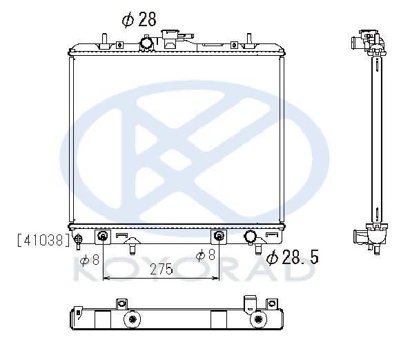 パジェロミニ ラジエーター ATターボ用 H53A H58A 社外新品 熱交換器専門メーカー KOYO製 コーヨーラド Ｈ５３Ａ Ｈ５８Ａ 三菱_画像2