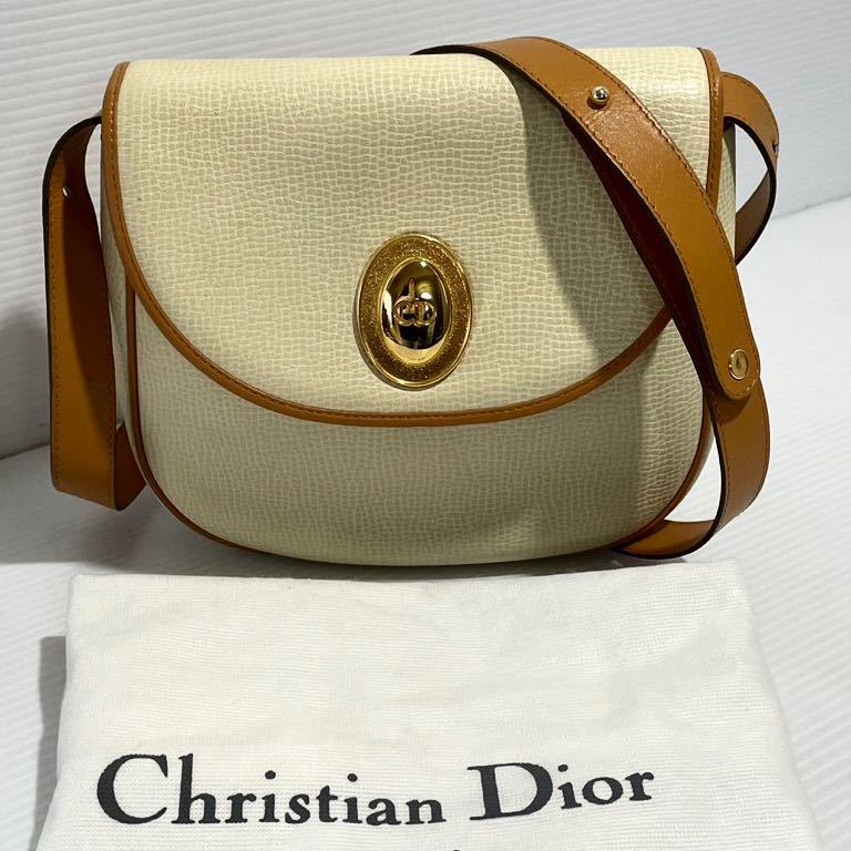 極美品□Dior CD クリスチャンディオール Christian オールド レザー型