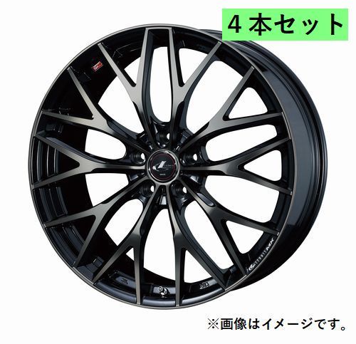 個人宅発送可能 ウエッズ Weds 18X7.0J +53 5穴 PCD114.3 PBMC/TI ホイール 4本セット LEONIS MX レオニス・エムエックス (37438)_画像1