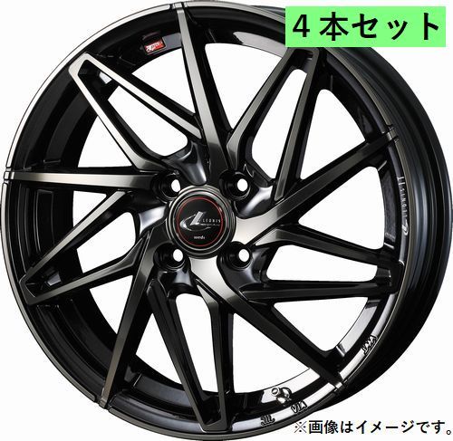 個人宅発送可能 ウエッズ Weds 17X6.5J +50 4穴 PCD100 PBMC/TI ホイール 4本セット LEONIS IT レオニス・アイティー (40587)_画像1