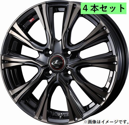 個人宅発送可能 ウエッズ Weds 15X5.5J +43 4穴 PCD100 PBMC/TI ホイール 4本セット LEONIS VR レオニス・ブイアール(41211)_画像1