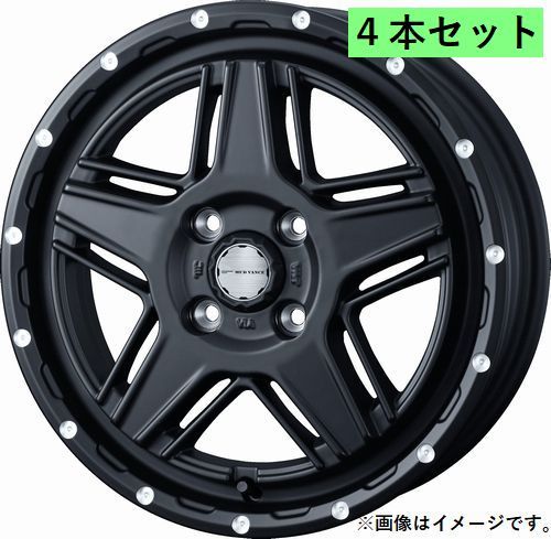 個人宅発送可能 ウエッズ Weds 14X4.5J +45 4穴 PCD100 FMBK ホイール 4本セット MUD VANCE 07 マッドヴァンス ゼロセブン (40529)_画像1