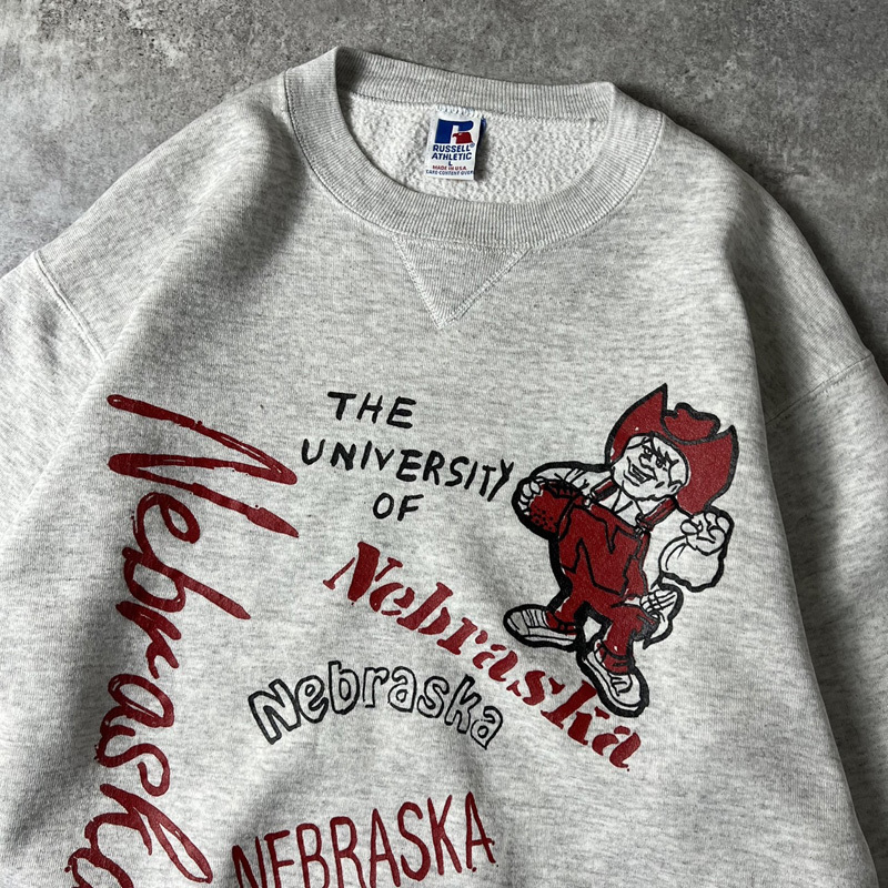 90s USA製 RUSSELL カレッジ プリント スウェット L / 90年代 アメリカ