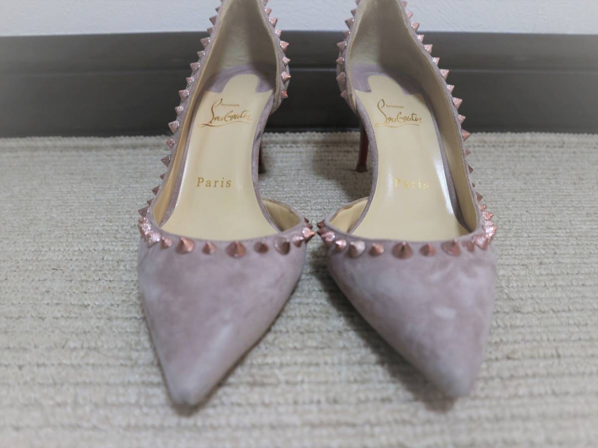 品数豊富！ Christian 【即決】美品 Louboutin 36 ha ピンクベージュ