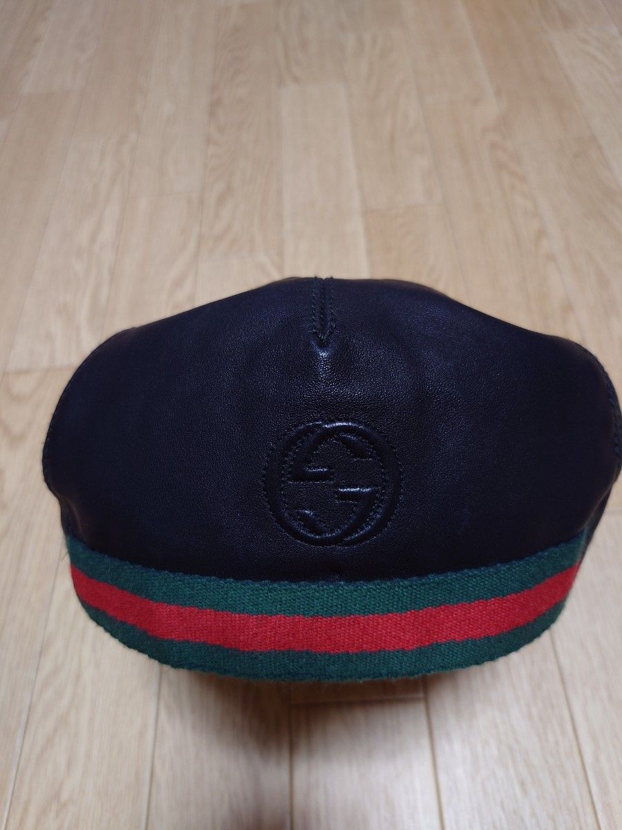 GUCCI シェリーライン ハンチング 帽子 イタリア製 ブラック S GUCCI シェリーライン ハンチング 帽子 イタリア製 ブラック S