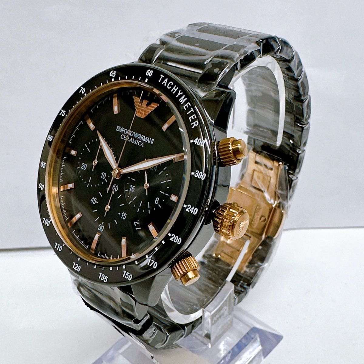 【新品未使用】定価6.9万円　エンポリオアルマーニ メンズ腕時計　黒ブラック