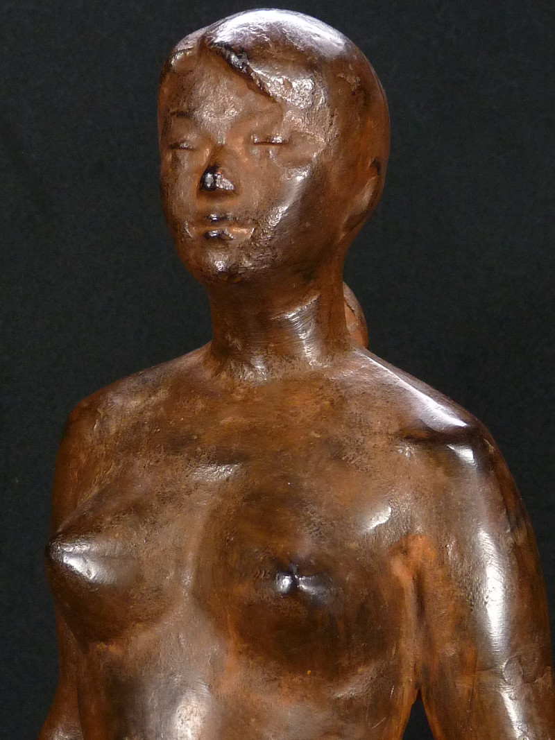 三枝惣太郎？鉄製 裸婦像 女性像 (高さ：約48㎝)彫刻 美術品