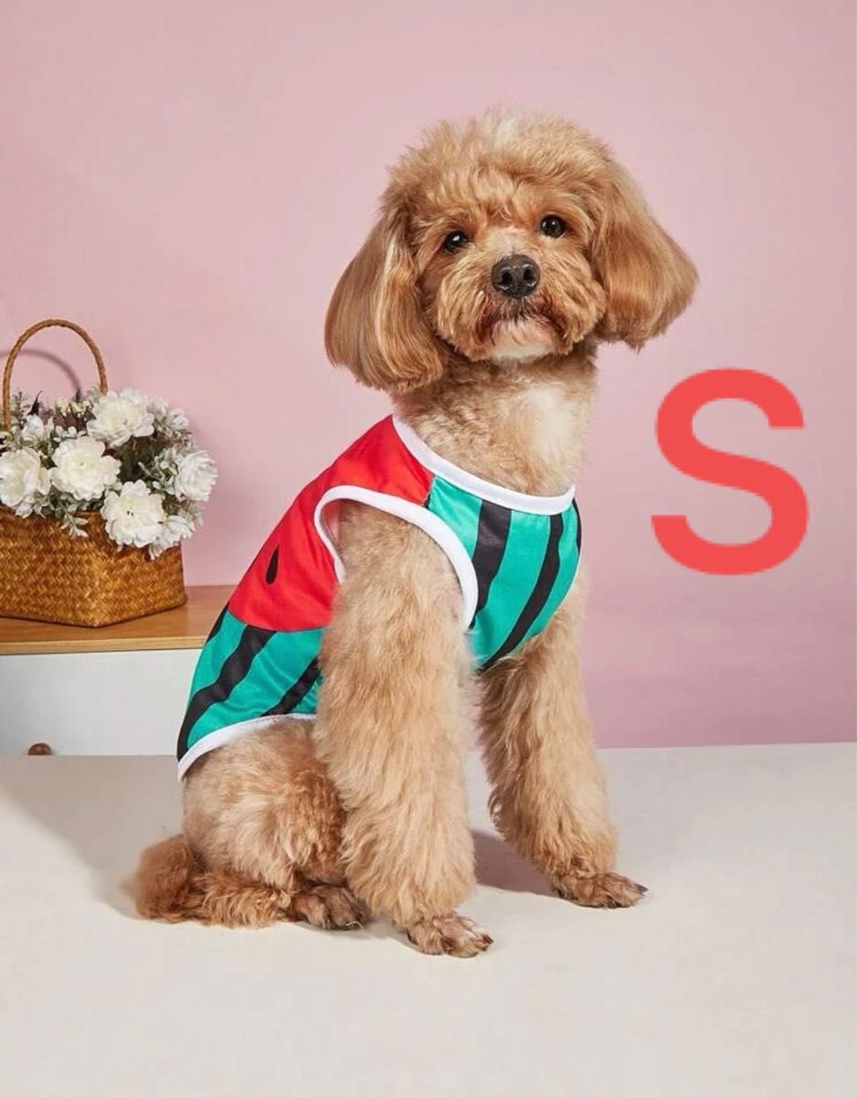 犬の服 かわいい スイカ タンクトップ 犬服 猫服 ペット用品 夏 ベスト ドッグウェア Sサイズ｜PayPayフリマ