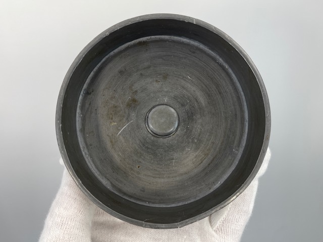 時代 古錫 御錫屋天下一美作守 特大茶壺 高さ約29cm 時代 古錫 御錫屋天下一美作守 特大茶壺 高さ約29cm