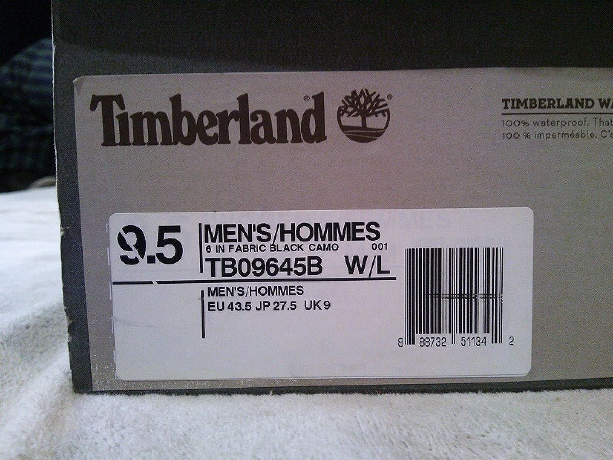 【新品未使用】ティンバーランド 6インチブーツ　timberland 9.5 「限定」ブラックカモ　TB09645B