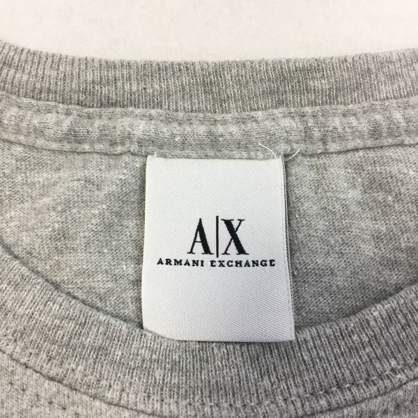 A|Xアルマーニ エクスチェンジ 七分袖 Tシャツ グレー 綿100％ 背中プリント サイズXS USA製 レディース_画像6