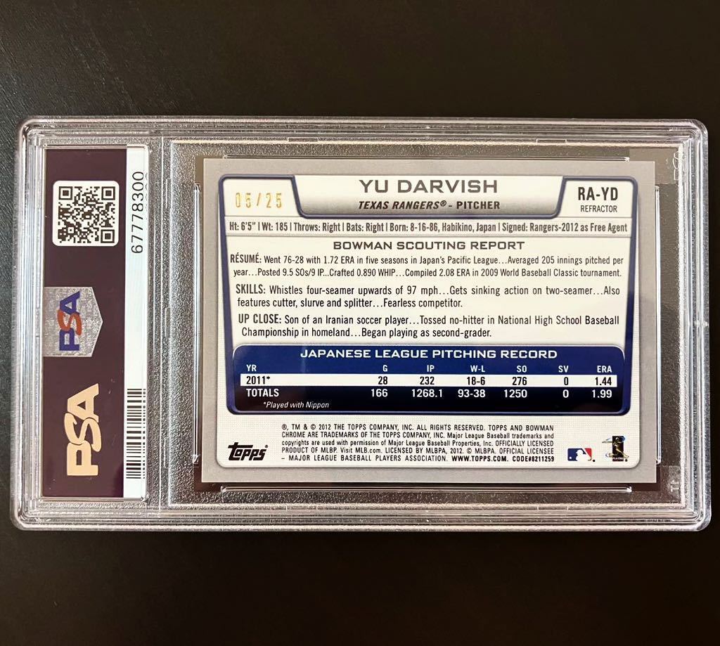 2012 Bowman Chrome ダルビッシュ 有 オート サイン 鑑定済 BGS9.5/10