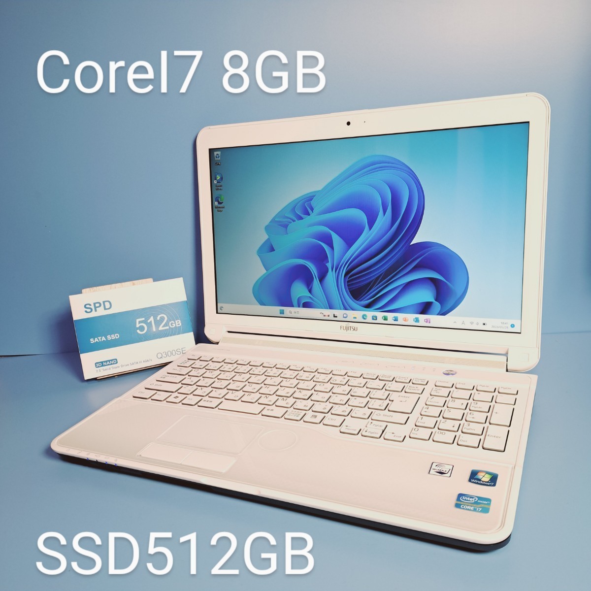 ☆最強Corei7☆メモリ8GB/新品SSD512GB/LIFEBOOK/AH77/G/アーバン