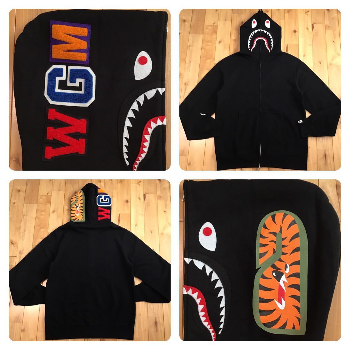 ★XL★ WGM シャーク パーカー ブラック shark full zip hoodie a bathing ape BAPE エイプ ベイプ アベイシングエイプ black mi9