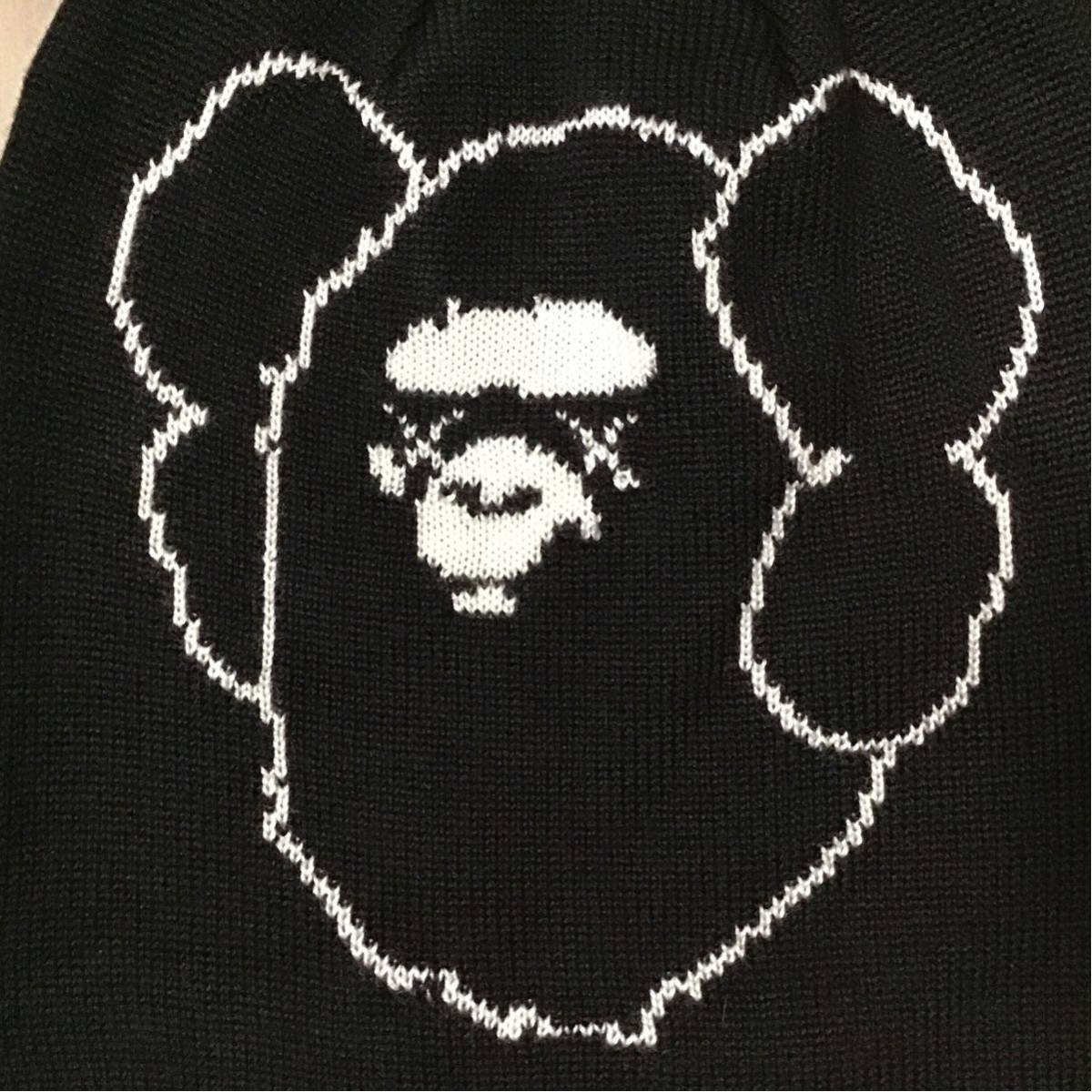 ★新品★ KAWS × BAPE ニット帽 black ビーニー a bathing ape Beanie カウズ エイプ ベイプ アベイシングエイプ NIGO 帽子 i38_画像2