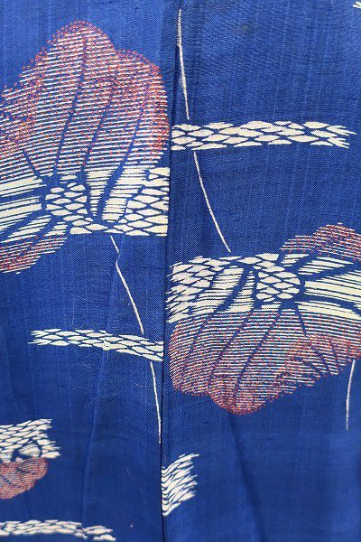 【着物フィ】アンティーク 羽織 青 身丈94cm 大正ロマン レトロ 仕立て上がり 正絹 kimono 13727の画像5