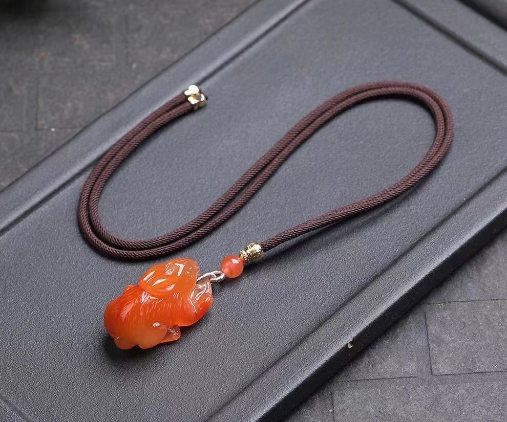 レッド ラビットヘアールチルクォーツ ネックレス 26.2g ネックレス