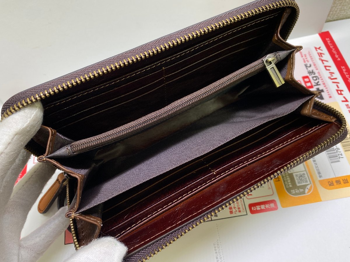 錦鯉 イタリアン 本革 ハンドメイド メンズ 長財布 牛革レザー