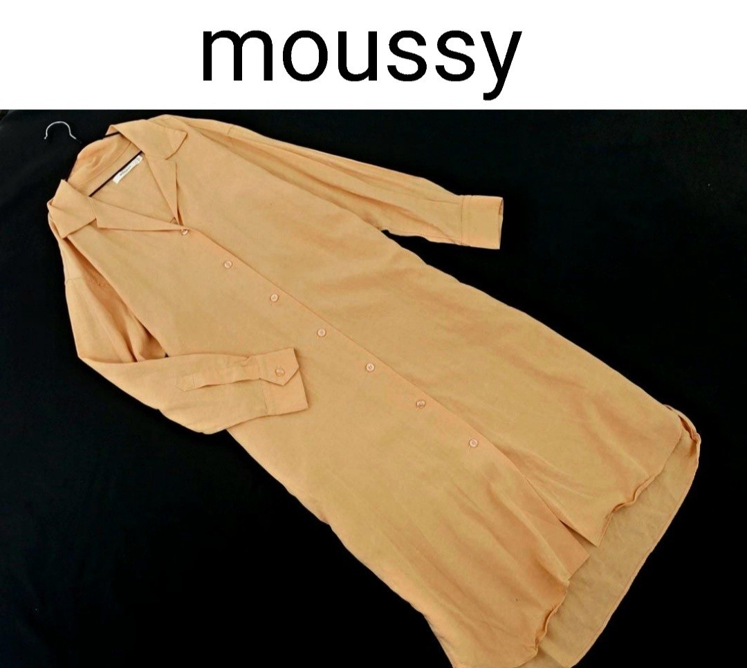 送料無料 ・゜MOUSSY マウジー リネン混 シャツ ワンピース sizeF/ベージュ|PayPayフリマ moussy マルチボーダーミニワンピース F