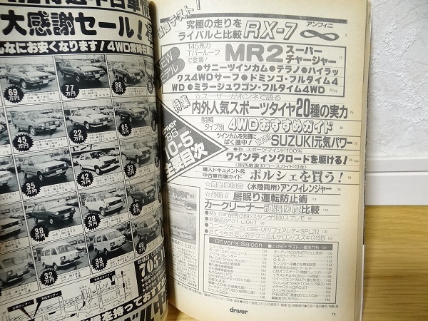 希少 80年代 ビンテージ 昭和61年 ドライバー driver サバンナRX-7 アンフィニ MR2 スーパーチャージャー スープラ ポルシェ944 旧車_画像3