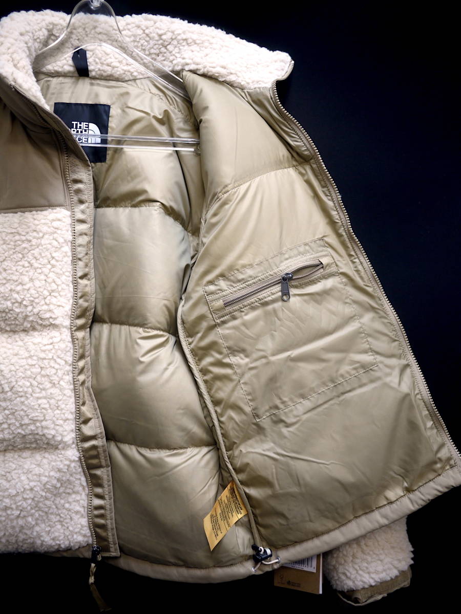 希少 新品 M/ノースフェイス シェルパフリース ヌプシ ダウン ジャケット THE NORTH FACE SHERPA NUPTSE Down  JKT ベージュ カーキ