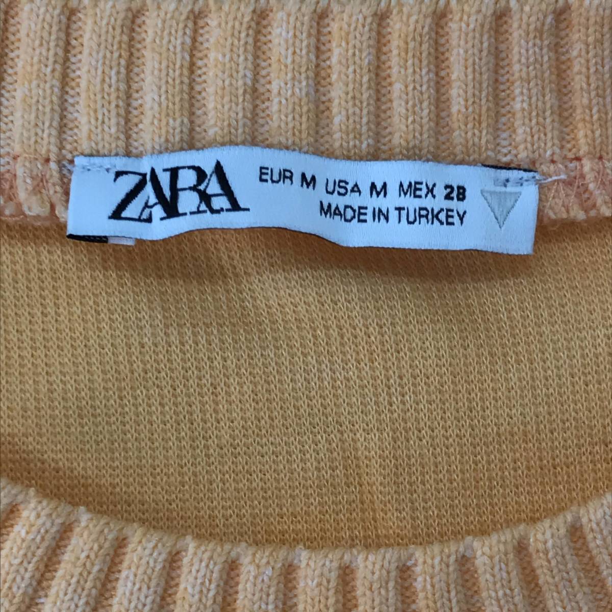 ZARA　ザラ　ソフトシャツ　Mサイズ　オレンジ　クロップド丈　S5.1-52　USED_画像7