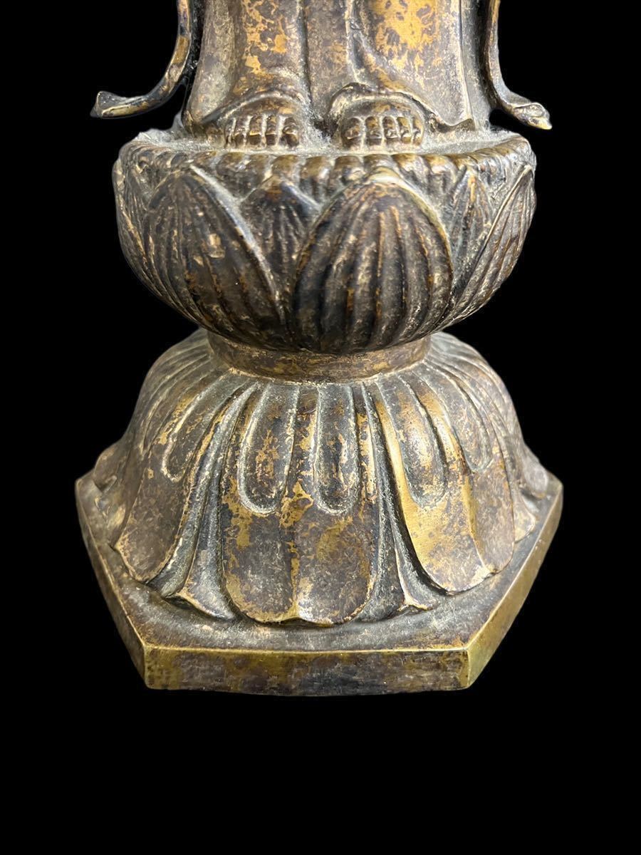 仏教美術 銅製 仏像 古仏像 古銅製 観音菩薩像 高さ53.5cm 重さ4.31kg