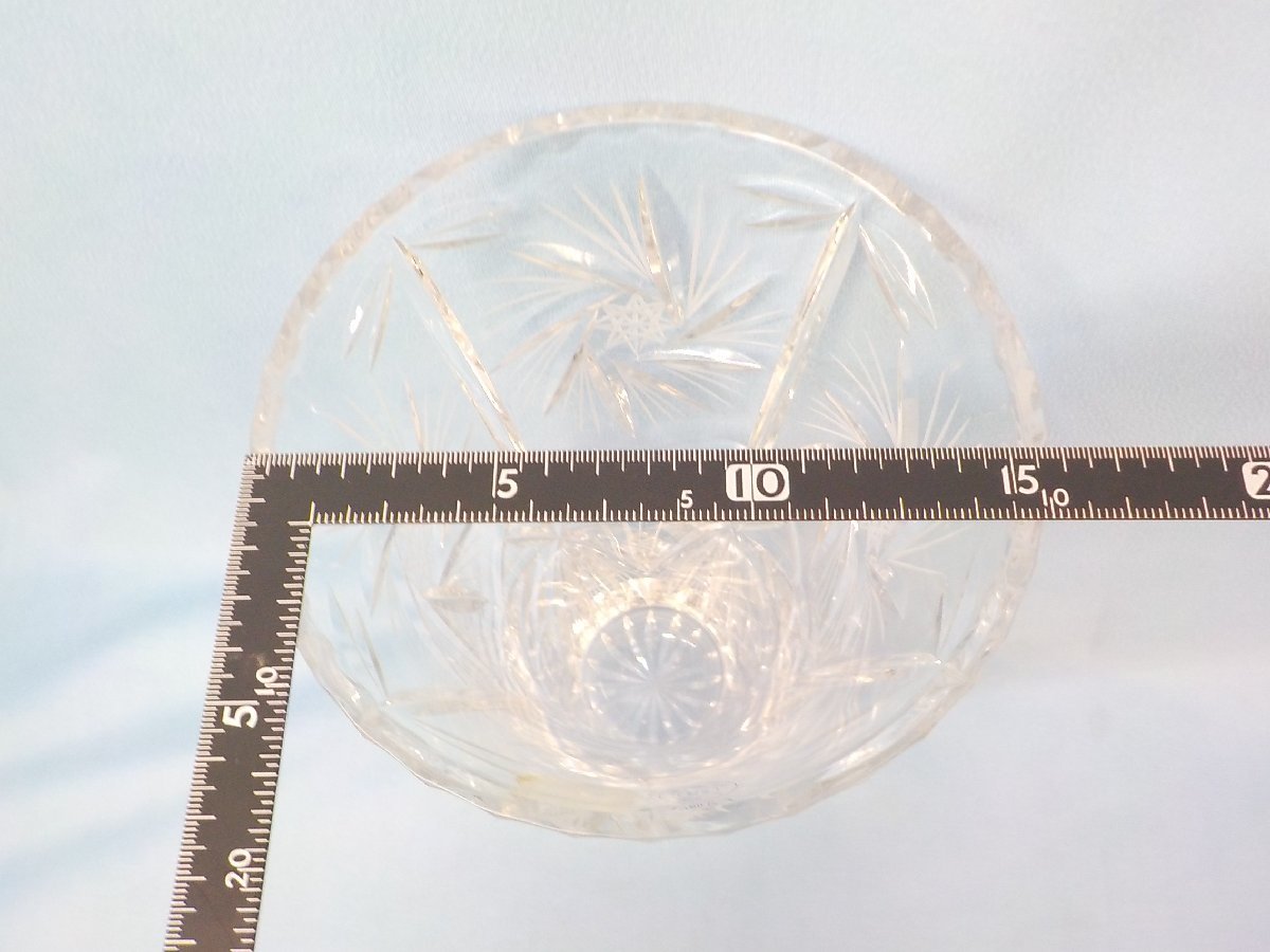 花瓶 BOHEMIA GLASS ボヘミアグラス BC-100 クリスタル フラワーベース 花器 花入 高さ約25cm 未使用保管品_画像9