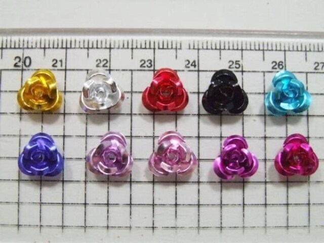 手芸・アクセサリーパーツ 　アルミ薔薇　パーツ　8mm　20個セット_画像1