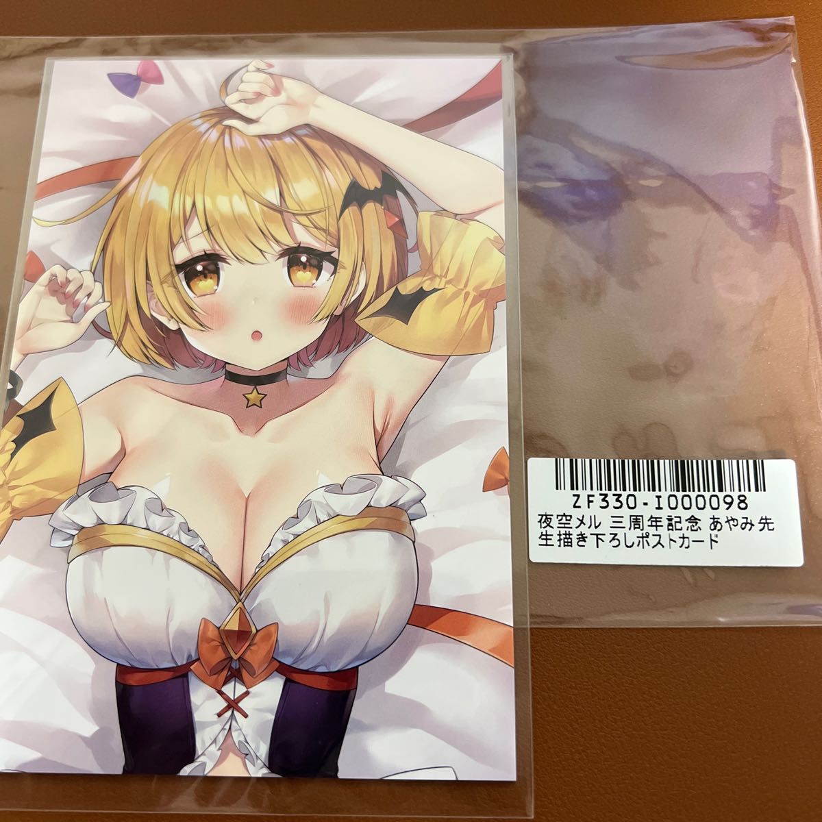 ホロライブ 夜空メル 三周年記念 箔押しミニ色紙、ポストカード