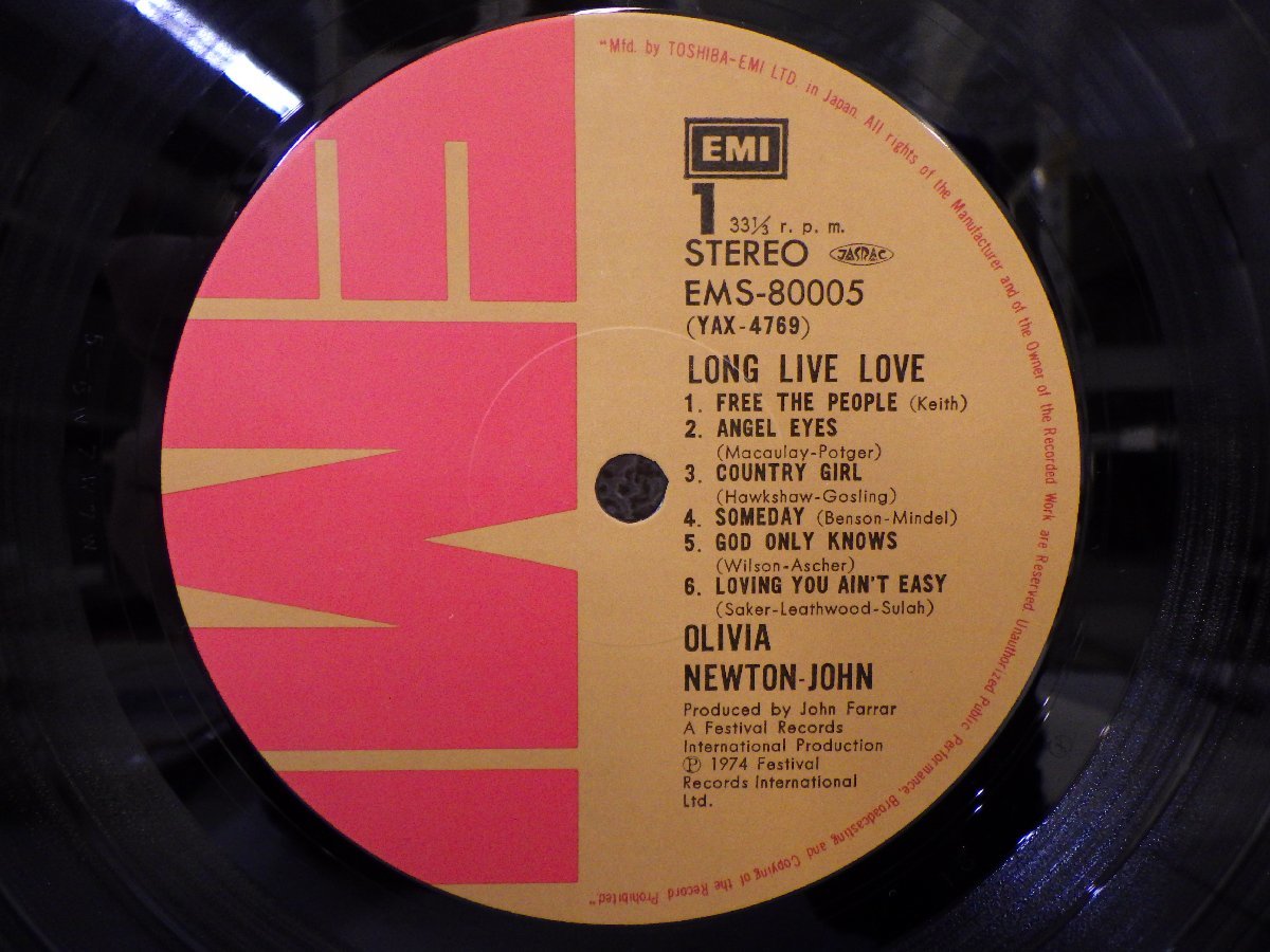 LP レコード Olivia Newton John オリビアニュートンジョン Long Live Love とこしえの愛 【E+】 E5368X_画像3