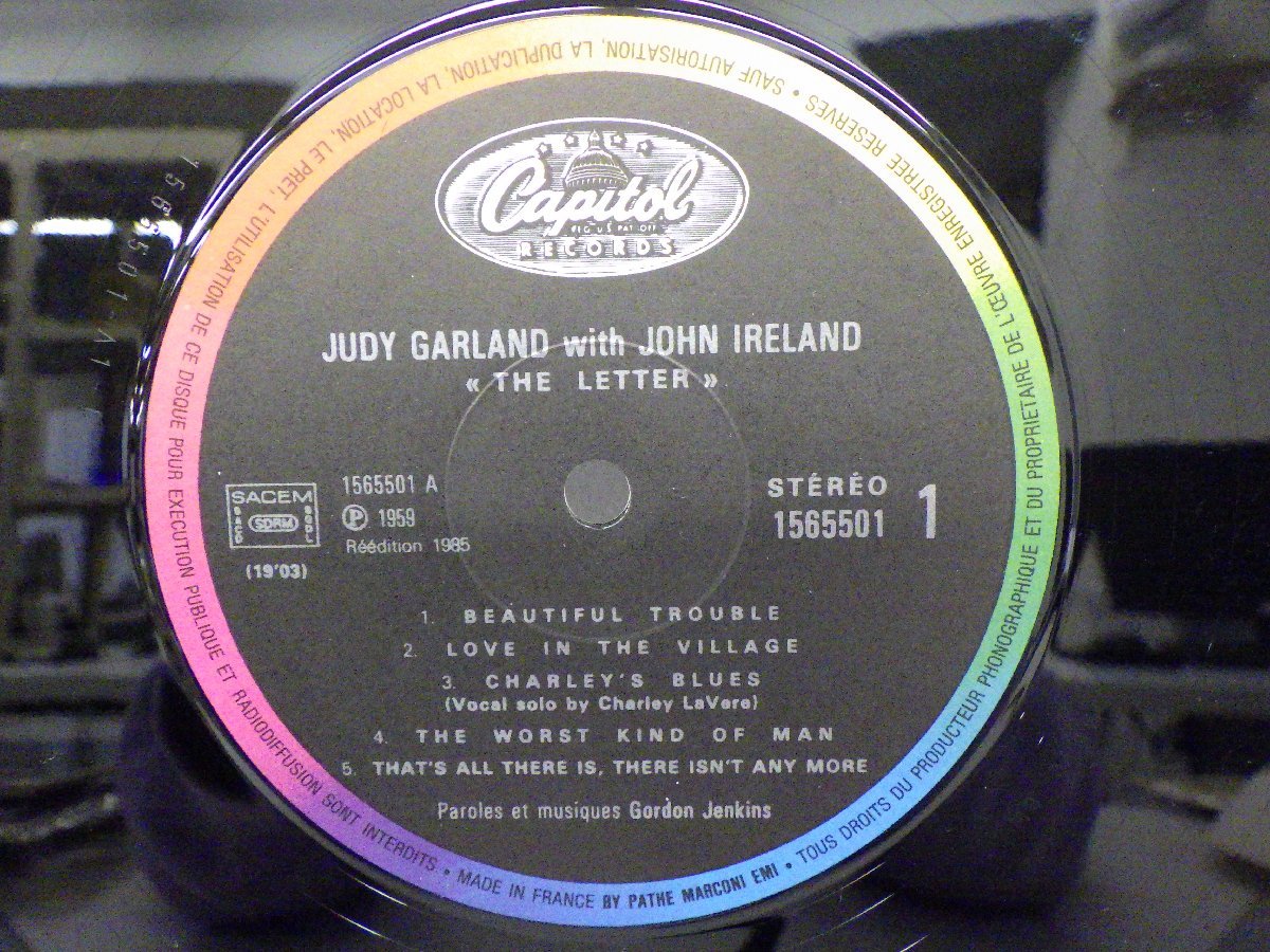 LP レコード THE LETTER JUDY GARLAND WITH JOHN IRELAND ジュディ ガーランド ジョン アイアランド 【E+】 D11498J_画像5