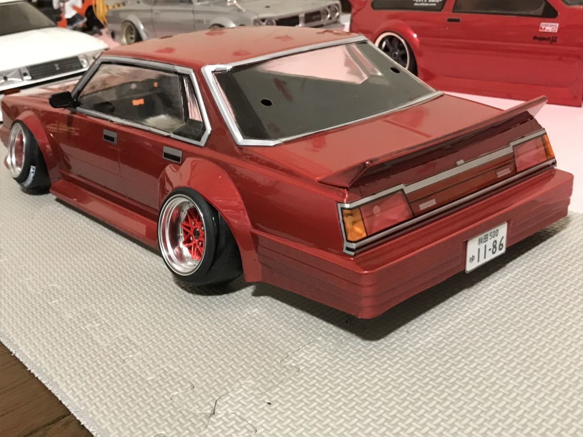 送料無料　1/10 日産　セドリック 430 街道レーサー 未走行 ラジコンボディ アオシマ AOSIMA NISSAN CEDRIC 旧車 ドリフト_画像5