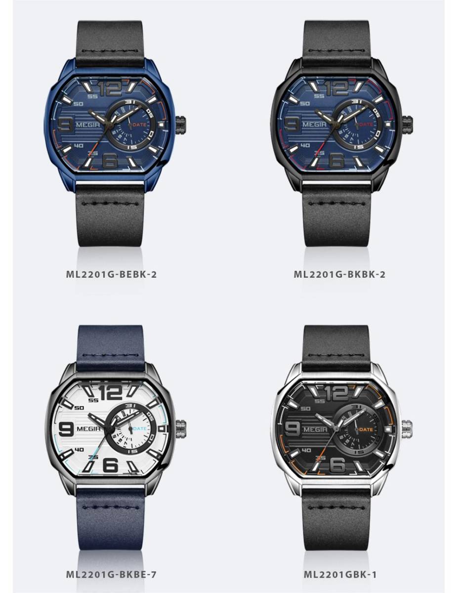 新品 新作 腕時計 メンズ腕時計 アナログ クォーツ式 クロノグラフ ビジネスウォッチ 豪華 高級 人気 ルミナス 防水★UTM99-2201★ネイビー_画像5
