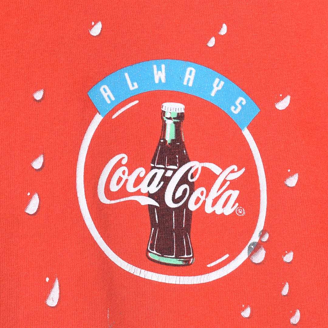 【送料無料】90s コカコーラ USA製 ヴィンテージTシャツ オールド 赤 レッド COCA COLA サイズXL アメカジ 古着 @BZ0030