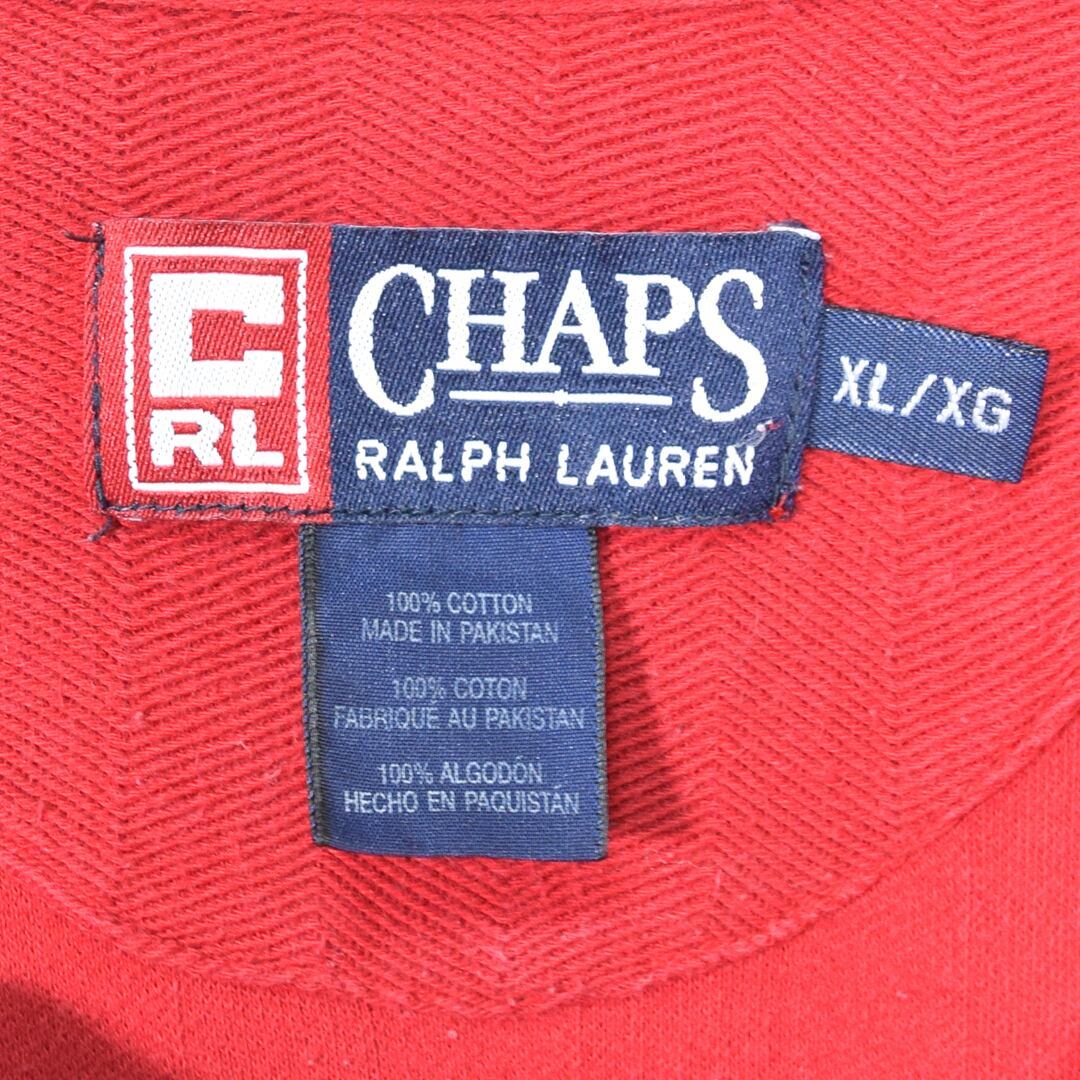 【送料無料】チャップス ラルフローレン コットン ワンポイント刺繍 ポロシャツ 赤 レッド CHAPS RALPH LAUREN サイズXL 古着 @CC0150
