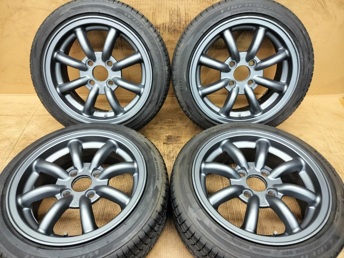 当時物 エイトスポーク メーカー不明 14×6J 4H/100 +38 FS 155/55R14