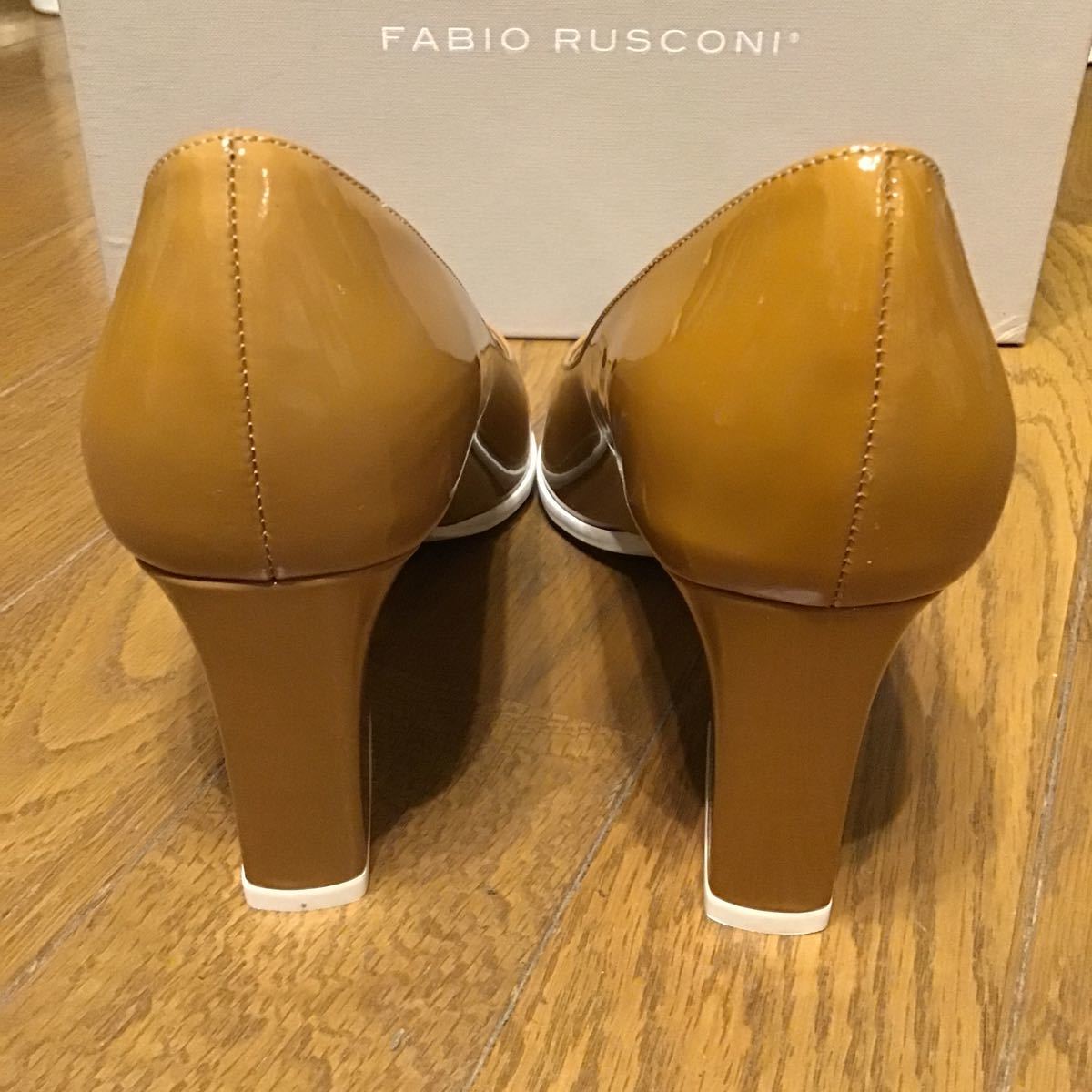 * fabio rusko-niFABIO RUSCONI pumps po Inte dotu enamel 37 24cm beige unused United Arrows 