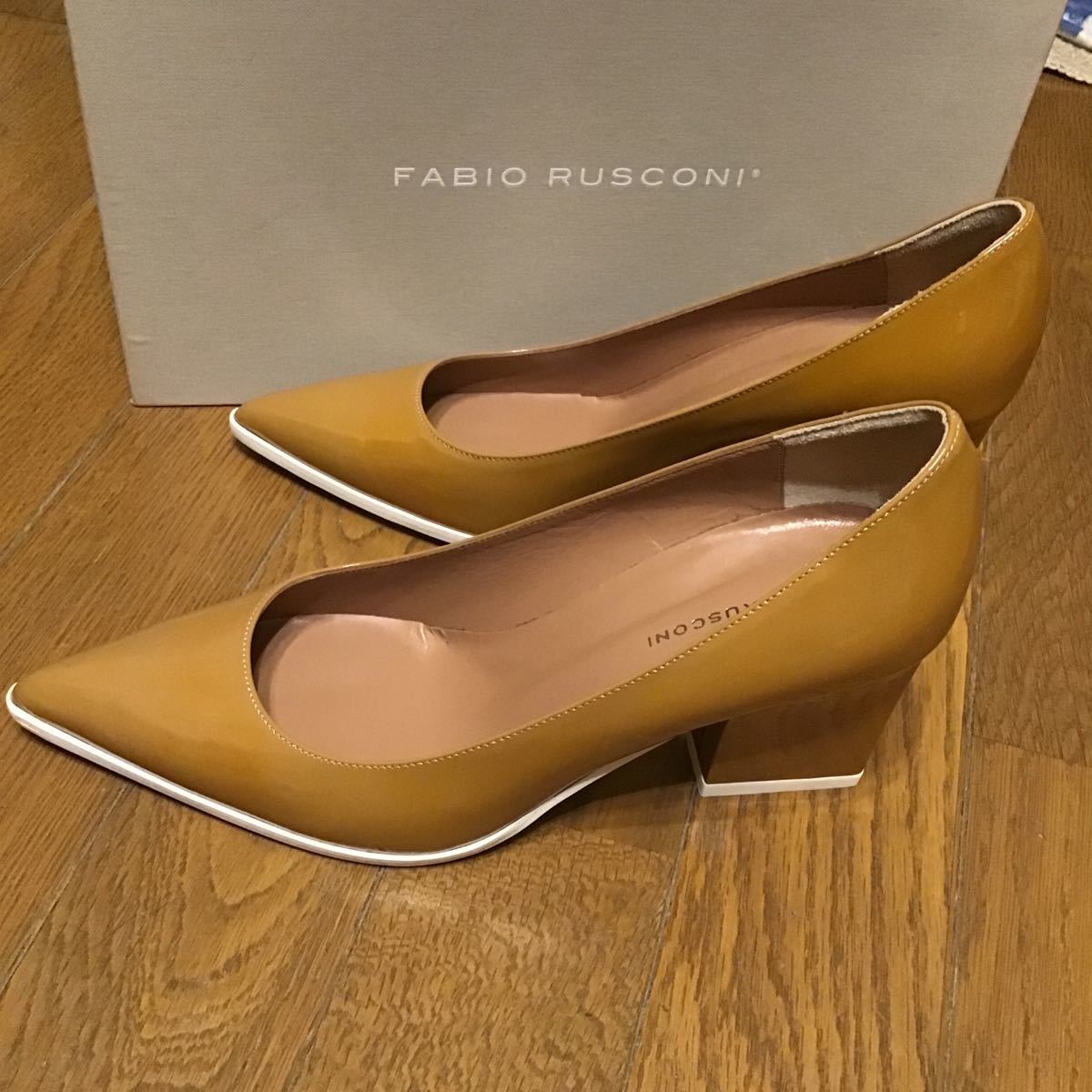 * fabio rusko-niFABIO RUSCONI pumps po Inte dotu enamel 37 24cm beige unused United Arrows 