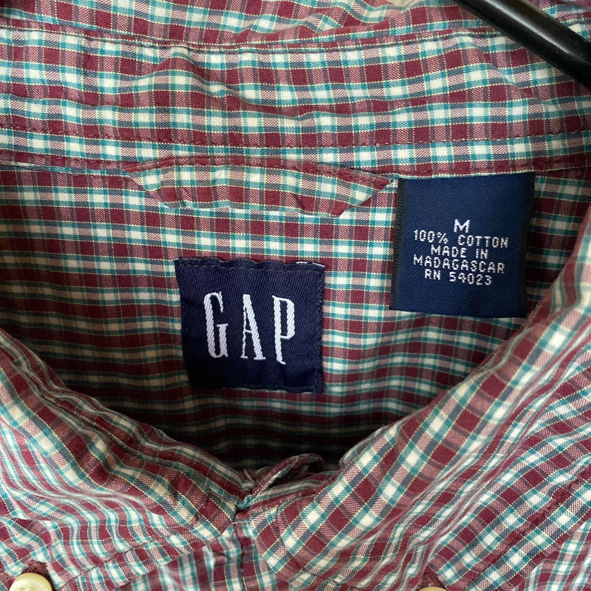 GAP メンズ半袖シャツ　着丈75 身幅56 メンズMサイズ 半袖シャツ チェック柄 ボタンダウン トップス ボタンダウンシャツ